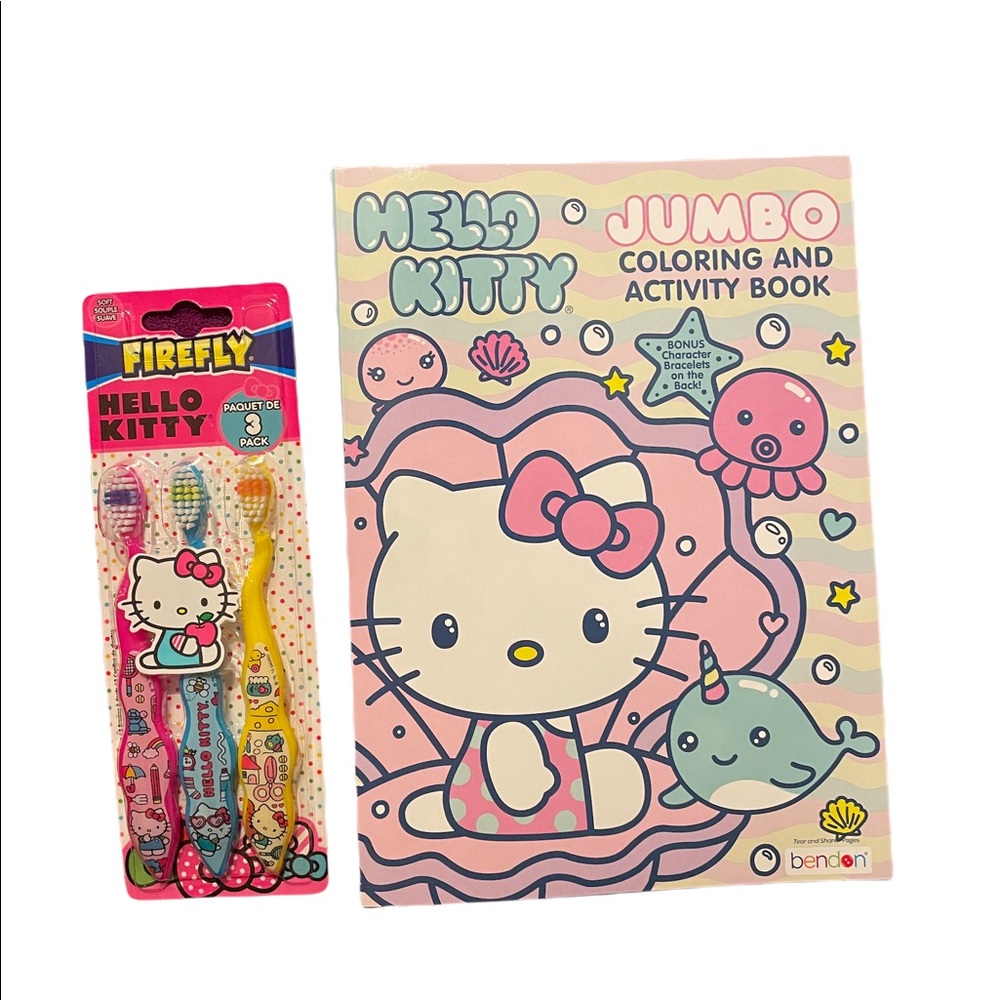 ❤️2 FOR $15❤️ NWT Hello Kitty Activity Book & Toothbrush